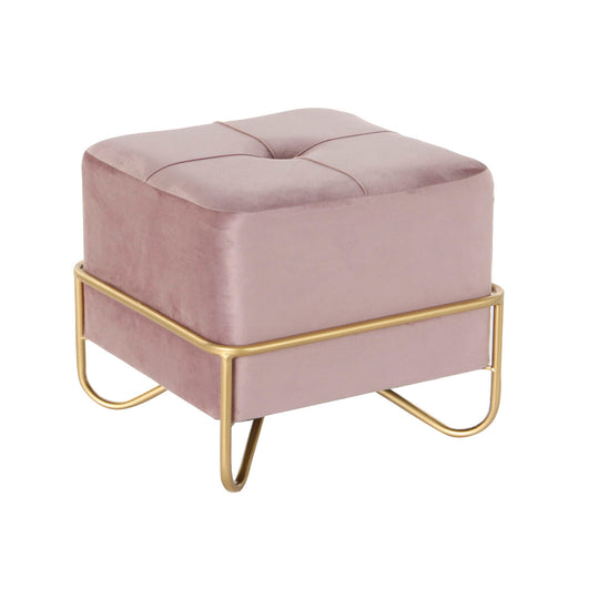 Bench DKD Home Decor   Foam Pink Golden Metal Polyester Velvet MDF