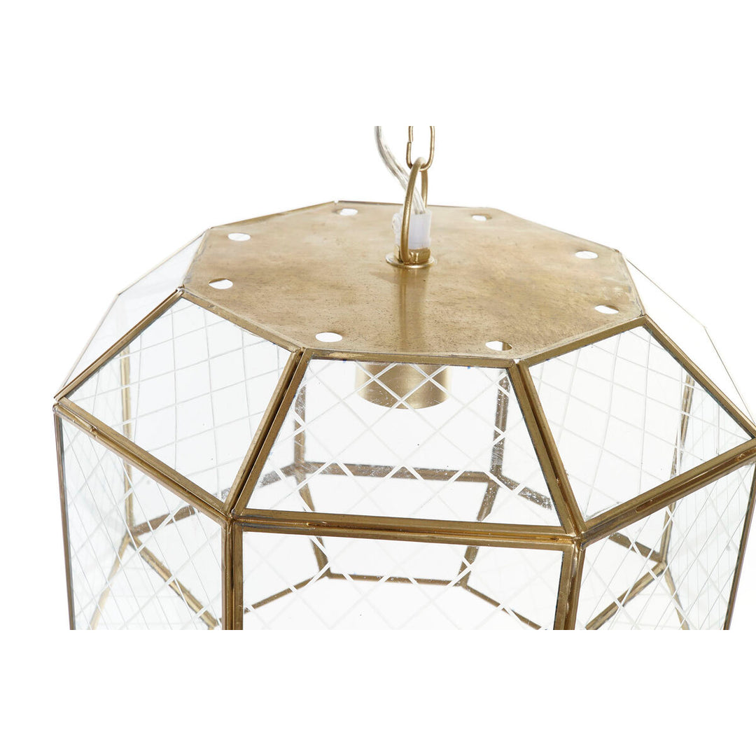 Ceiling Light DKD Home Decor 30 x 30 x 22 cm Crystal Golden Brass 50 W