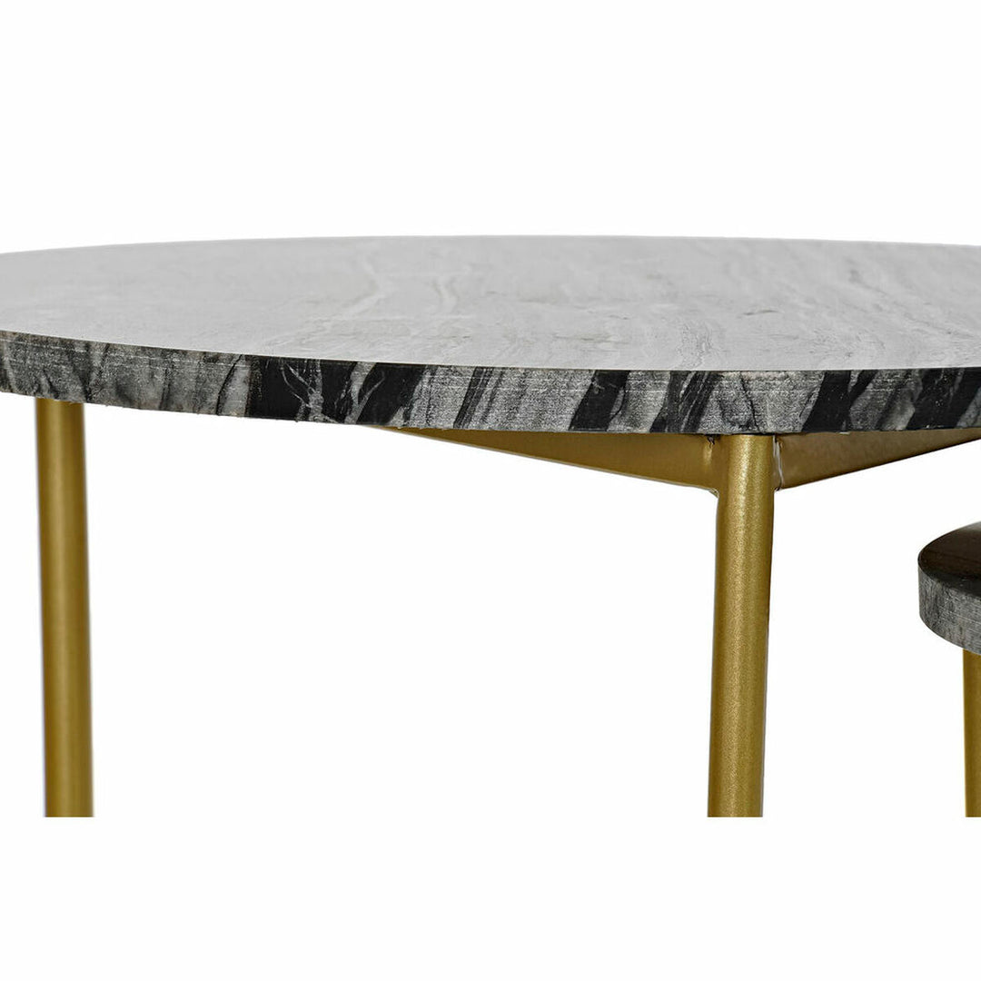 Set of 2 small tables DKD Home Decor Black Golden 40 x 40 x 45 cm