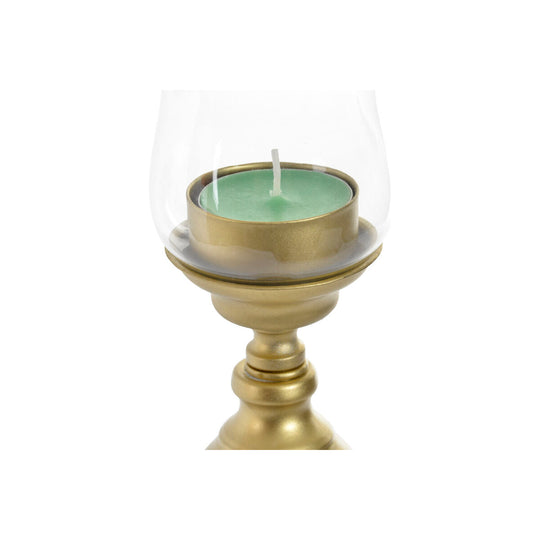 Candle Holder DKD Home Decor Golden Metal Crystal 10 x 10 x 41 cm
