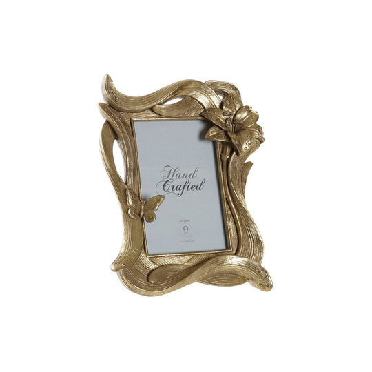 Photo frame DKD Home Decor Resin Golden Flower 18,5 x 3,5 x 23 cm