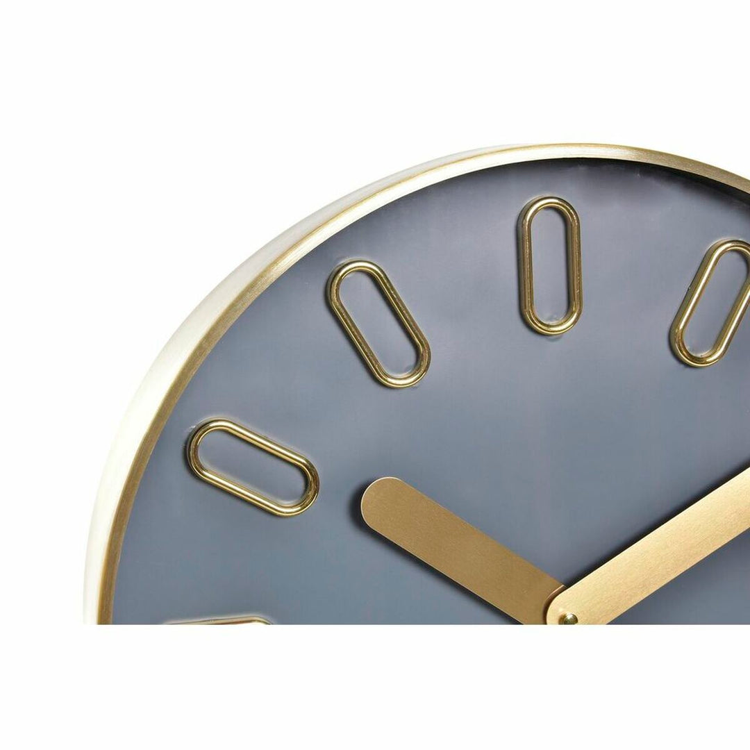 Wall Clock DKD Home Decor 35,5 x 4,2 x 35,5 cm Crystal Grey Golden