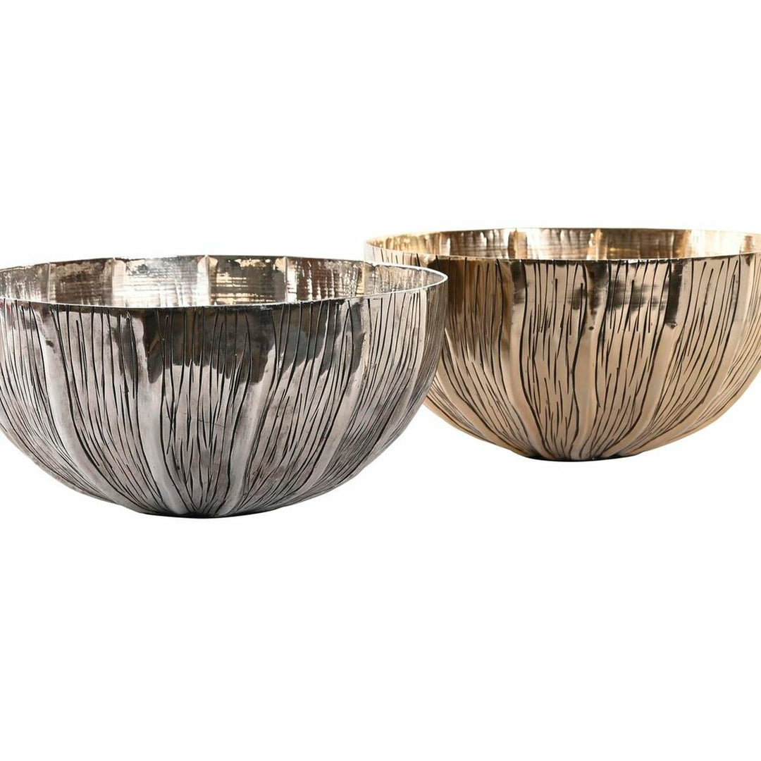 Centerpiece DKD Home Decor 27 x 27 x 13 cm Silver Golden Modern (2