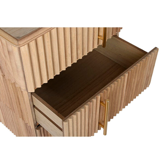 Nightstand DKD Home Decor Golden Light brown MDF Wood 43 x 40 x 70 cm