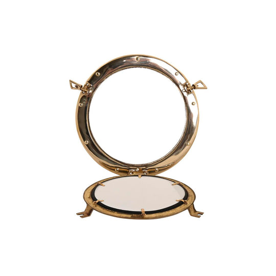 Wall mirror DKD Home Decor Golden Brass Window (29 x 5 x 29 cm)