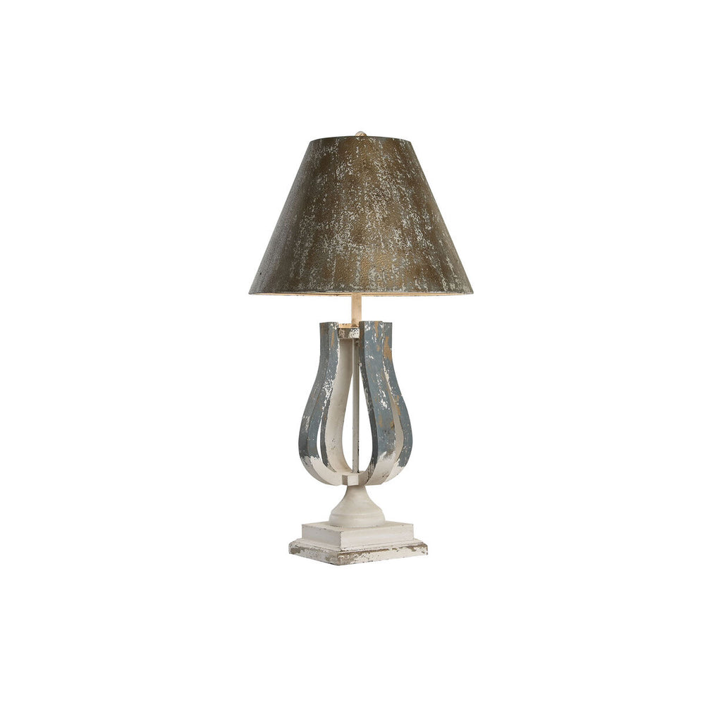 Desk lamp DKD Home Decor 44,5 x 44,5 x 83,5 cm Fir Blue Golden Metal