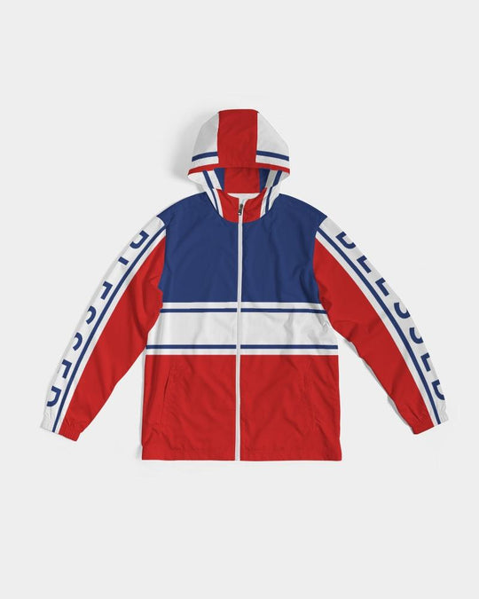 Mens Lightweight Windbreaker Jacket with Hood and Zipper Closure -