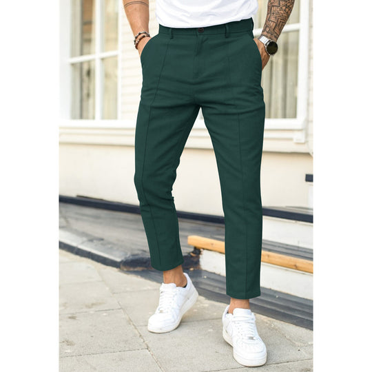 Men'S Double Fold Line  Casual Suit Pants