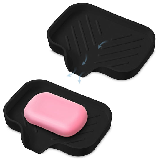 Premium Black Silicone soap Dish   Soap Holder Shower   Innovative