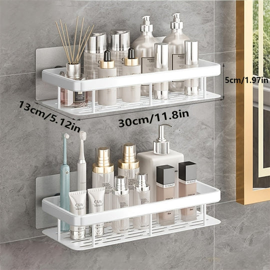 RustResistant NoDrill Bathroom Shelves SpaceSaving Shower Organizer