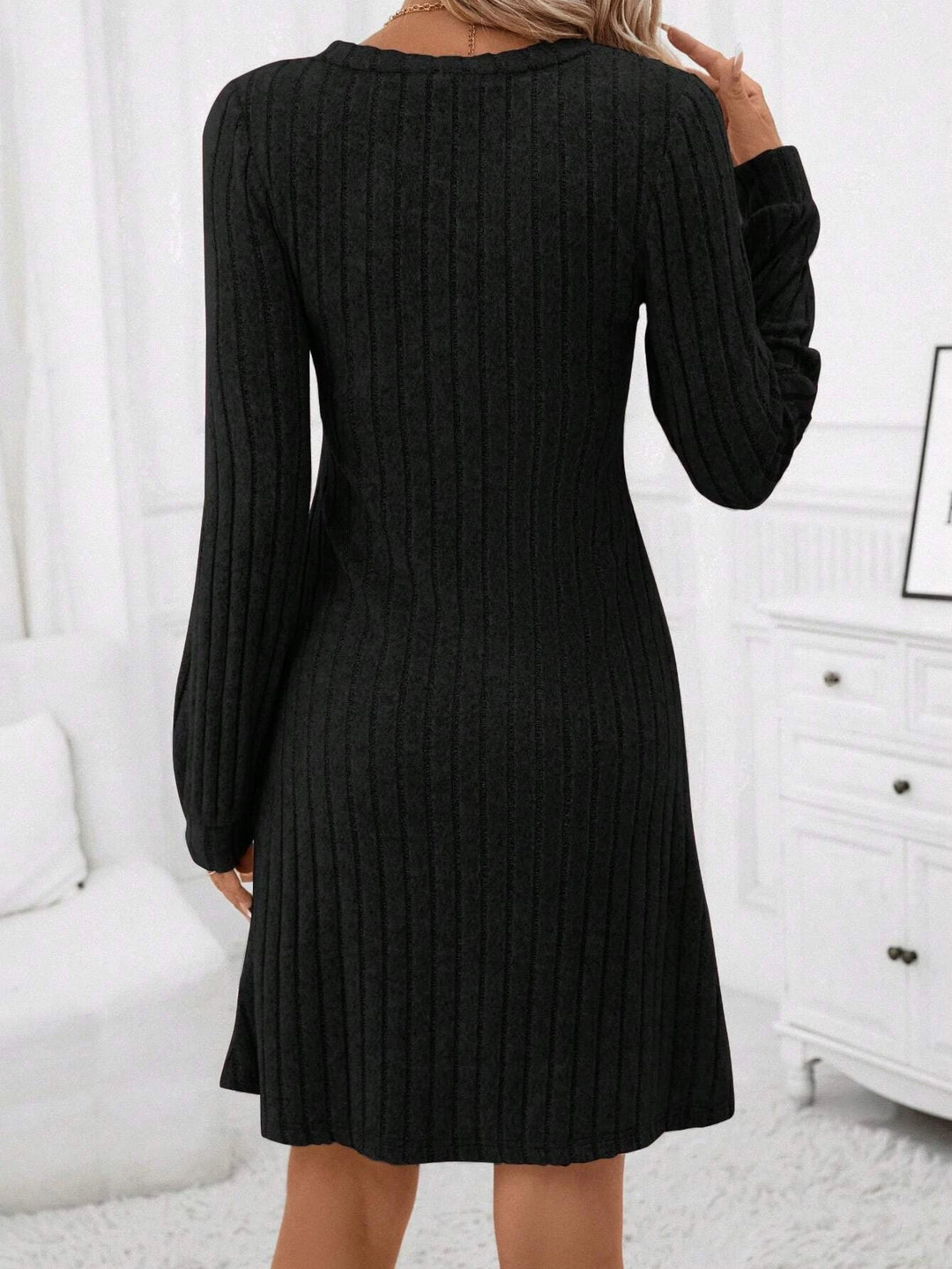 Mia Muse Women's Dresses Autumn Winter Korean Solid Color Long Sleeve