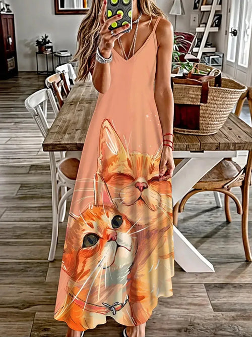 Summer New Animal Fresh Print Sexy And Fashionable V-neck Suspender