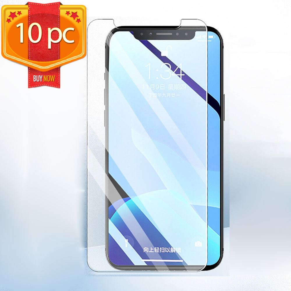 10pc Transparent Tempered Glass Screen Protector for iPhone 12 Pro Max