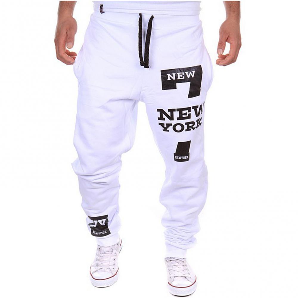 Autumn Winter Pants Men Casual Jogger Number 7 Printed Letter