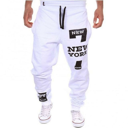 Autumn Winter Pants Men Casual Jogger Number 7 Printed Letter