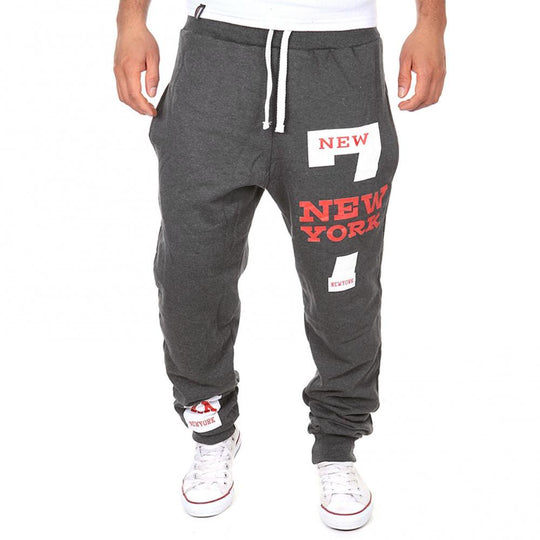 Autumn Winter Pants Men Casual Jogger Number 7 Printed Letter