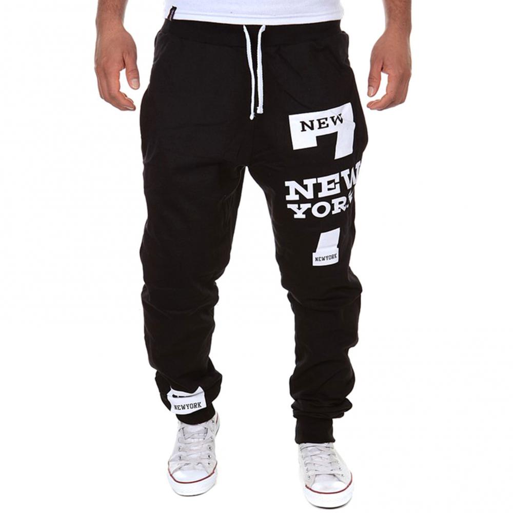 Autumn Winter Pants Men Casual Jogger Number 7 Printed Letter