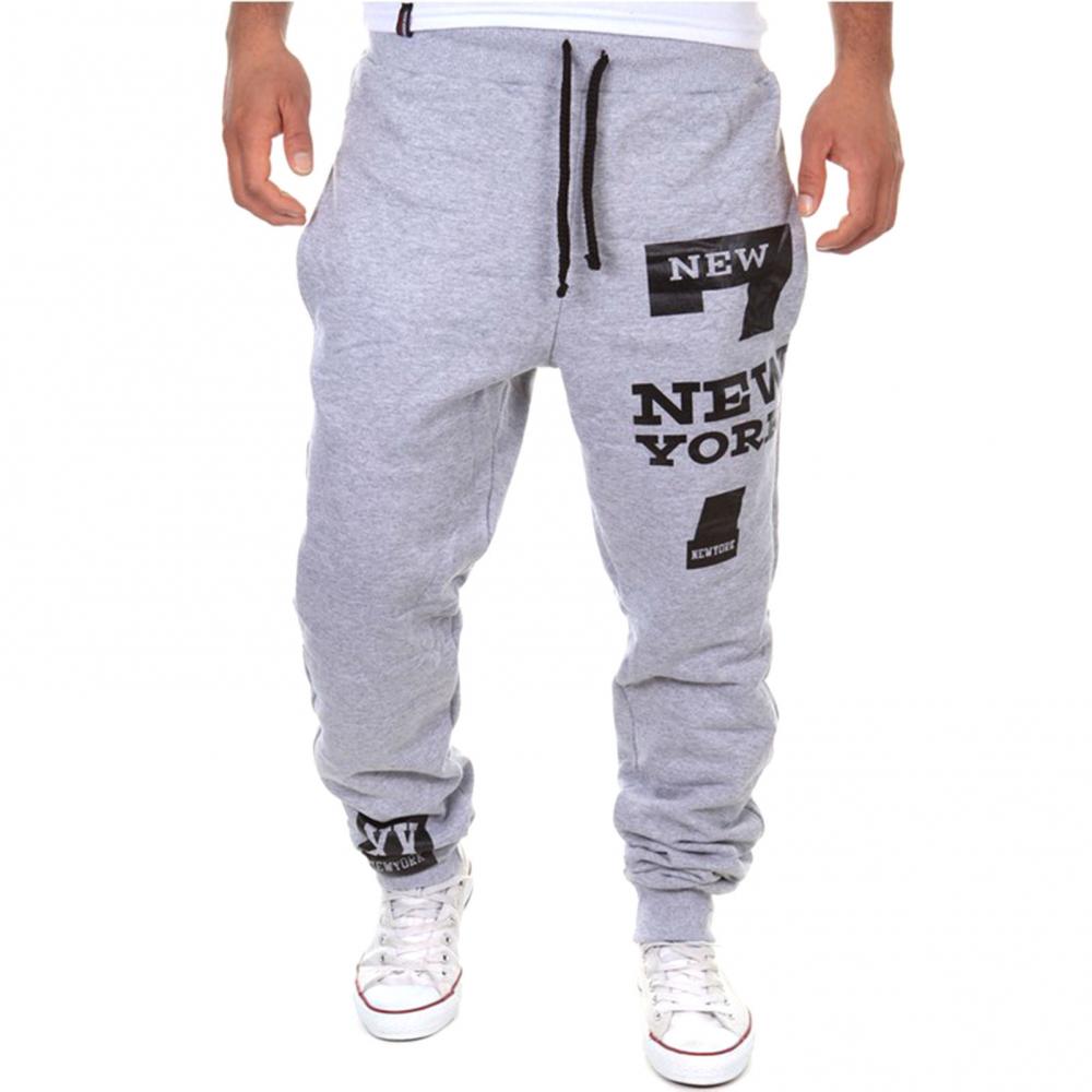 Autumn Winter Pants Men Casual Jogger Number 7 Printed Letter