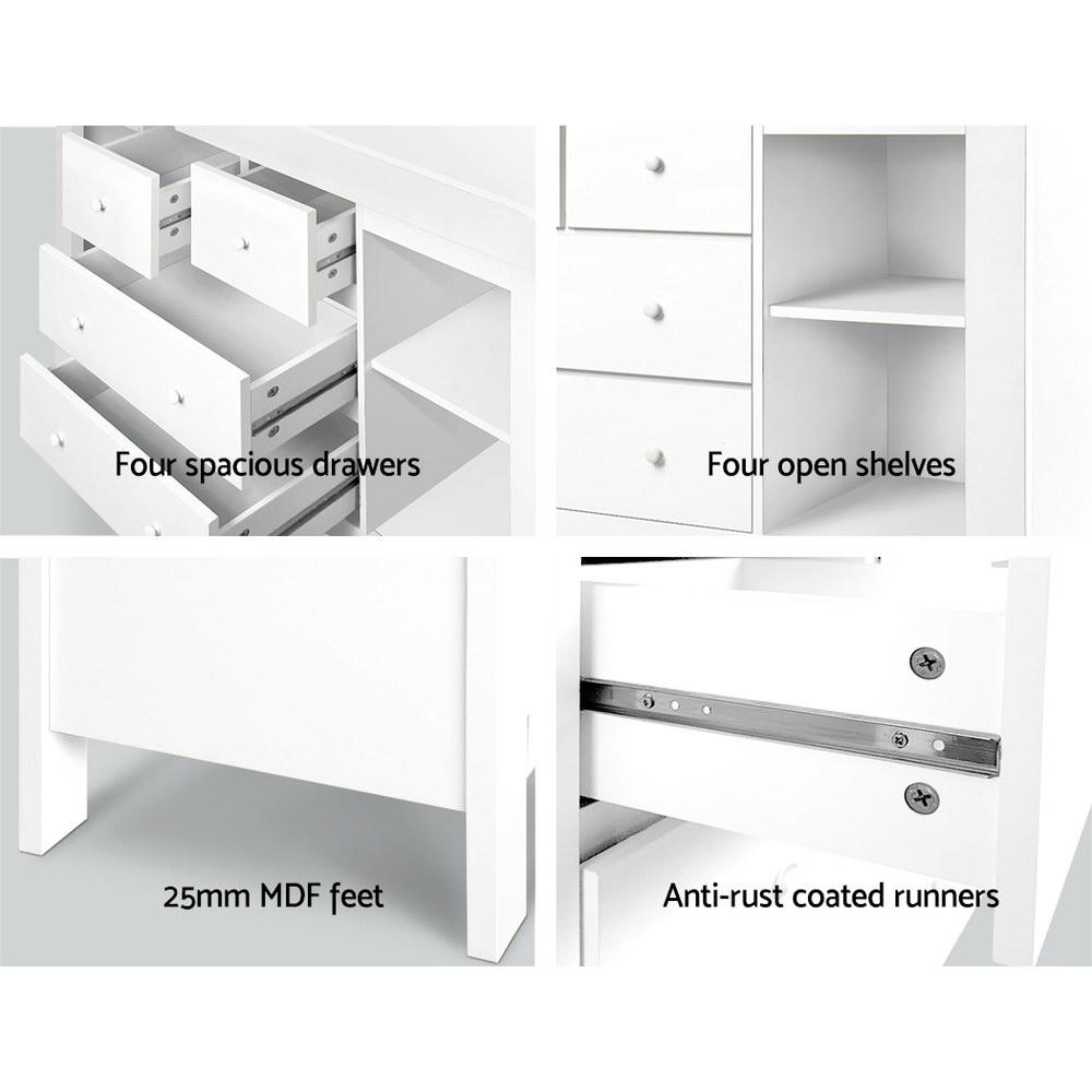 Keezi Baby Changing Table Diaper Station Drawers Chest Cabinet Nursery