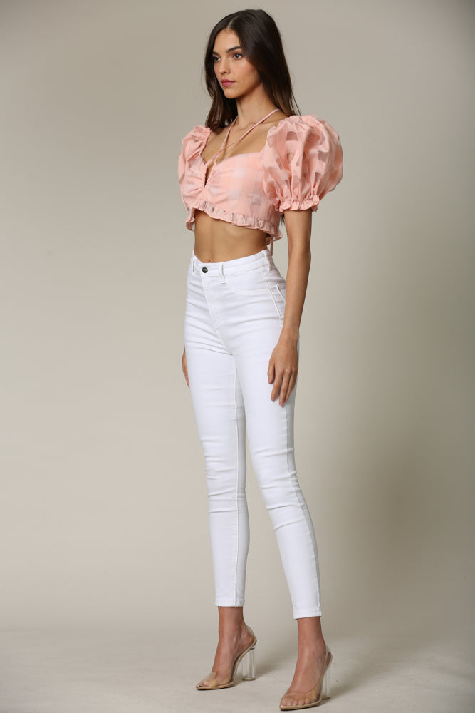 Square Neck Puff Sleeve Top – Elegant & Trendy for Every Occasion.