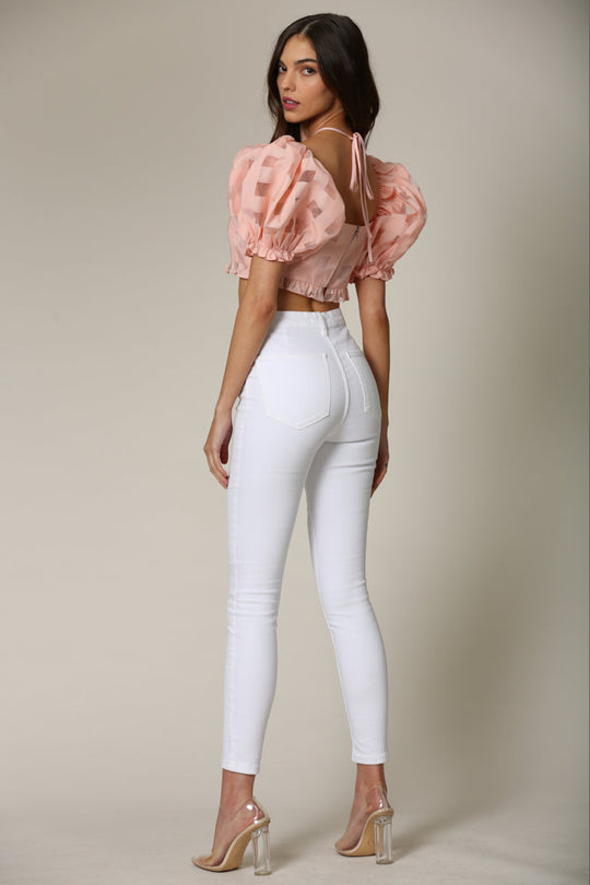 Square Neck Puff Sleeve Top – Elegant & Trendy for Every Occasion.