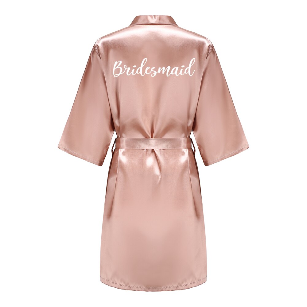 Batas de novia para dama de honor para mujer, ropa de dormir de seda