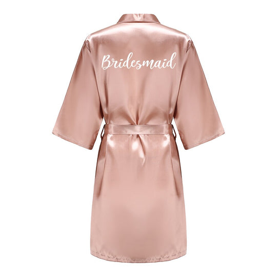 Batas de novia para dama de honor para mujer, ropa de dormir de seda