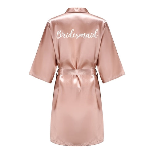 Batas de novia para dama de honor para mujer, ropa de dormir de seda