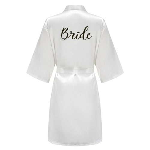 Batas de novia para dama de honor para mujer, ropa de dormir de seda