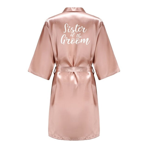 Batas de novia para dama de honor para mujer, ropa de dormir de seda