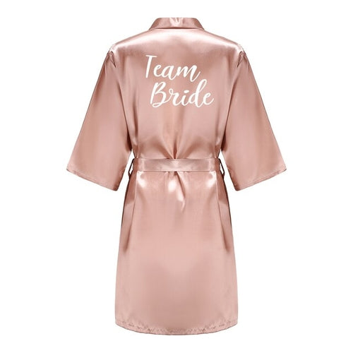 Batas de novia para dama de honor para mujer, ropa de dormir de seda