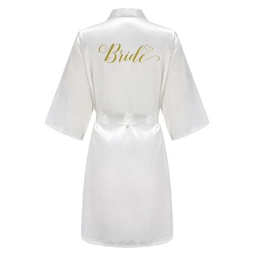 Batas de novia para dama de honor para mujer, ropa de dormir de seda