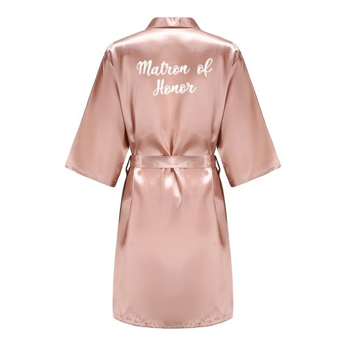 Batas de novia para dama de honor para mujer, ropa de dormir de seda