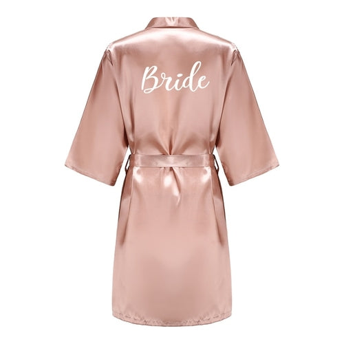 Batas de novia para dama de honor para mujer, ropa de dormir de seda