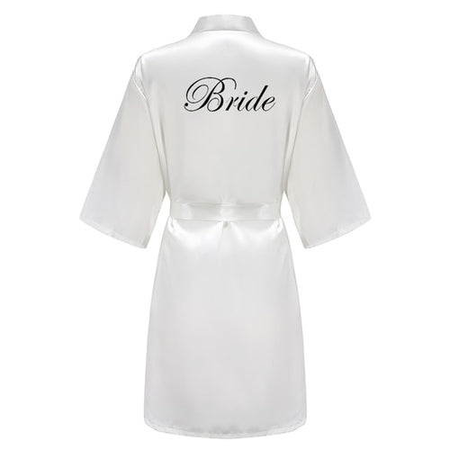 Batas de novia para dama de honor para mujer, ropa de dormir de seda