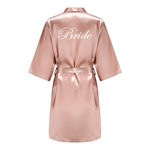 Batas de novia para dama de honor para mujer, ropa de dormir de seda