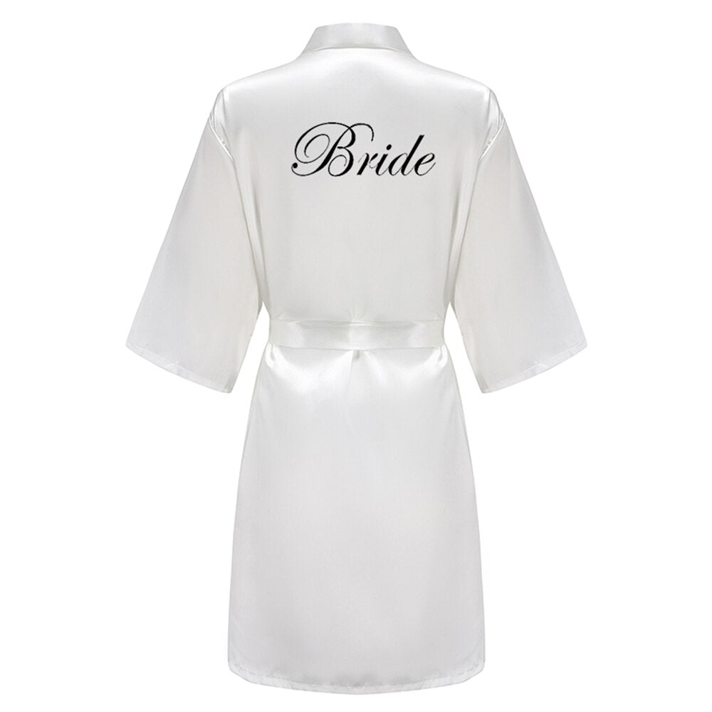 Batas de novia para dama de honor para mujer, ropa de dormir de seda