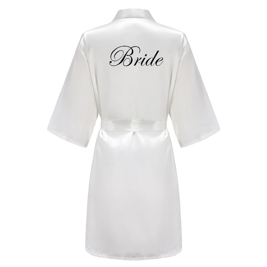 Batas de novia para dama de honor para mujer, ropa de dormir de seda