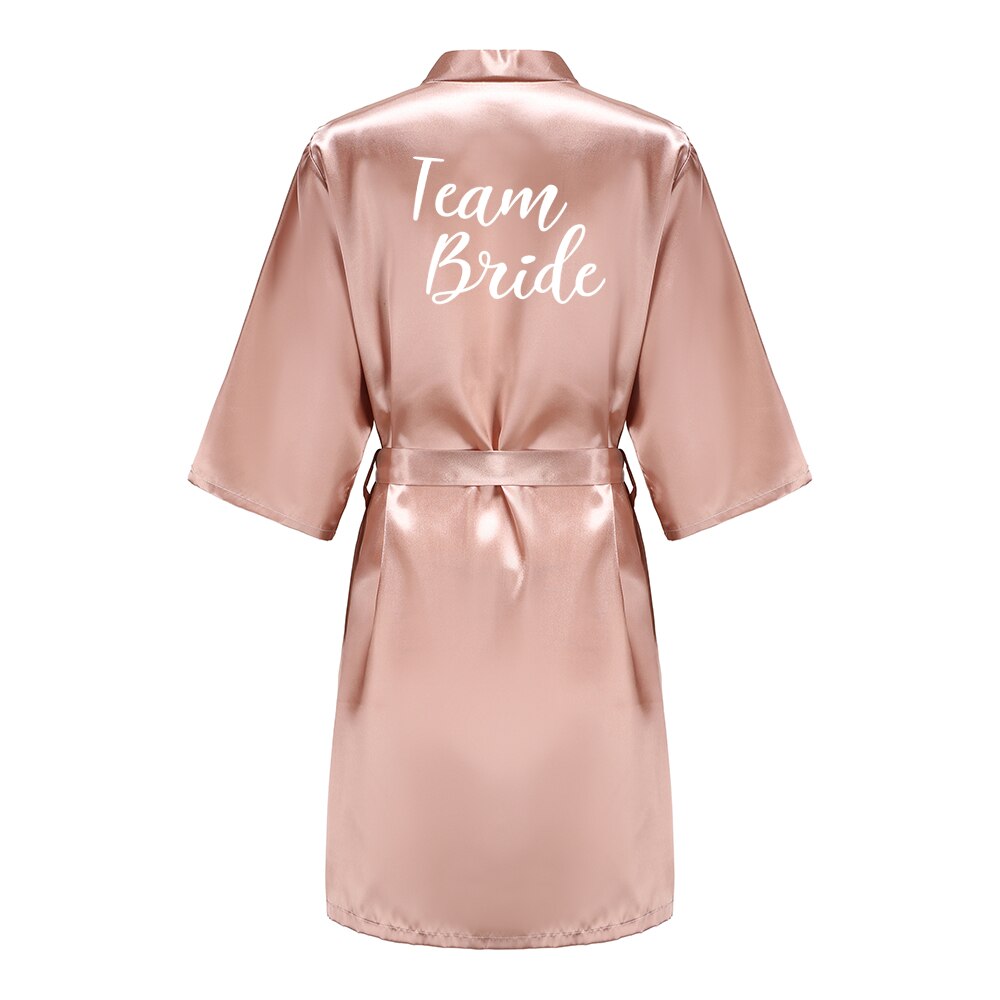 Batas de novia para dama de honor para mujer, ropa de dormir de seda