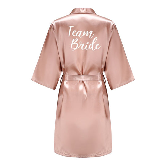 Batas de novia para dama de honor para mujer, ropa de dormir de seda