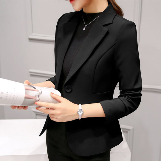 Black Women Blazer 2020 Formal Blazers Lady Office Work Suit Pockets