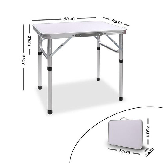 Weisshorn Folding Camping Table 60CM Adjustable Portable Outdoor