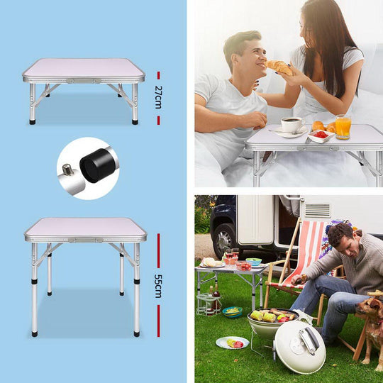 Weisshorn Folding Camping Table 60CM Adjustable Portable Outdoor