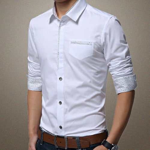 Men's Shirt with Contrasting Pocket and Cuff Details – Stylish, Modern Design