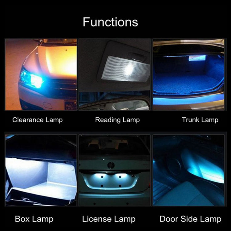 10 PCS T10 DC12V / 1W Car Clearance Light COB Lamp Beads (Blue Light)