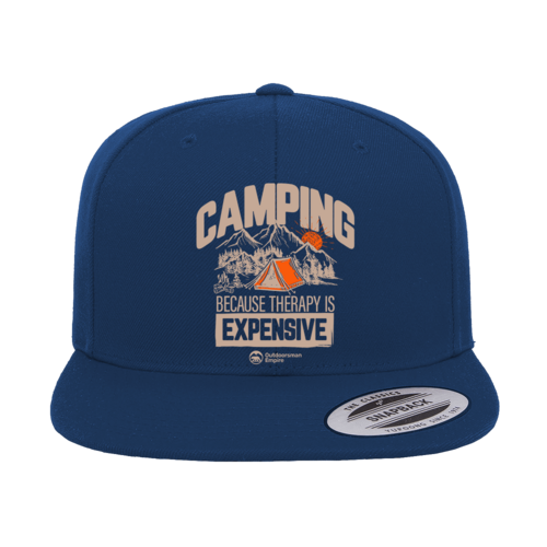 Camping No Expensive Embroidered Flat Bill Cap