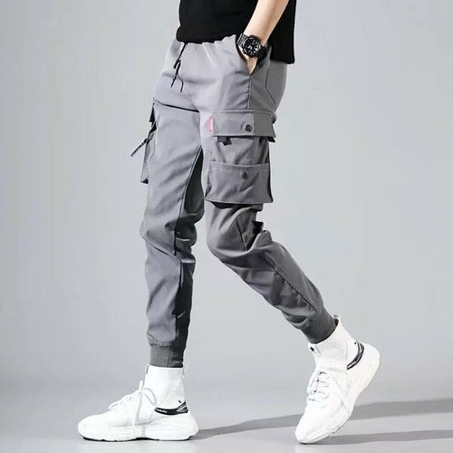 Classic Streetwear Casual Men Ribbons Harem Jogging Pants Male Slim