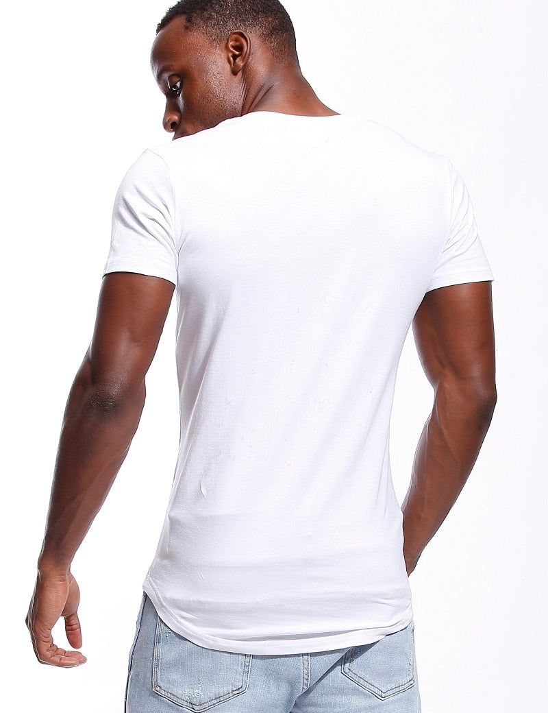 Undershirt Men's Short Sleeve | Mens Undershirt Deep V Neck |