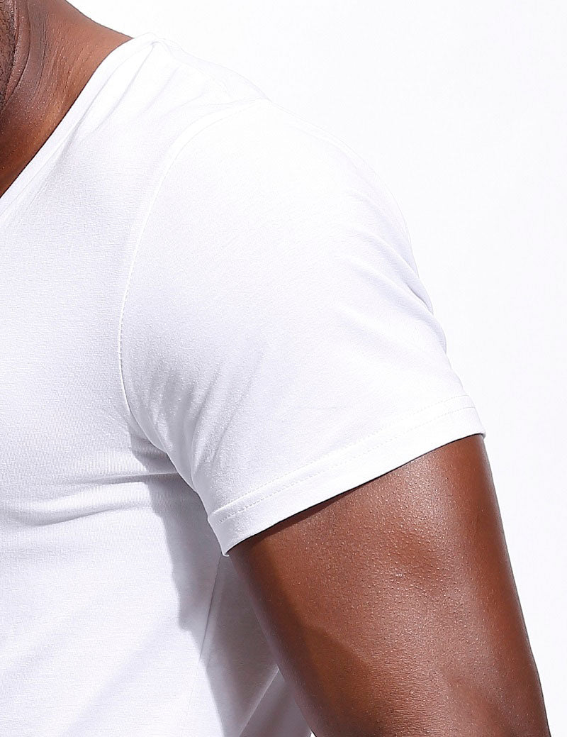 Undershirt Men's Short Sleeve | Mens Undershirt Deep V Neck |