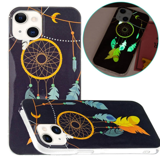 For iPhone 13 mini Luminous TPU Soft Protective Case (Black Wind